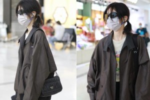 张子枫机场私服照曝光，双马尾造型俏皮可爱